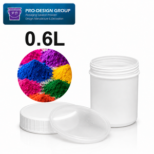 Cubo de plástico de boca ancha de 0.6L con tapa de rosca para envasado de pigmentos, contenedor de pigmentos de plástico a prueba de fugas, tarro de almacenamiento de productos químicos - Product Image 1