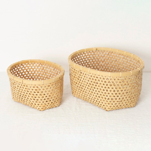 Open-weave storage <b>basket</b> great quality natural <b>bamboo</b> <b>baskets</b> producer cost weaving supplies - Product Image 1