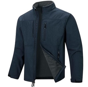 Veste Softshell personnalisée avec logo, couleur marron, imperméable, coupe-vent, respirante, en polyester - Product Image 6