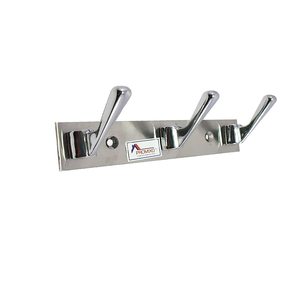 PROMIXO TriHold Stainless Steel 3 Hook Modern Adjustable Wall Organizer <b>Rack</b> Coat Towel Clothes Bathroom Bedroom Entryway - Product Image 1