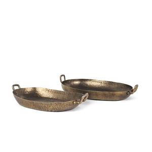 Rectangular Metal Serving Tray With Engraved Pattern Vintage Design Handmade For Decor And Dining Use - Product Image 3