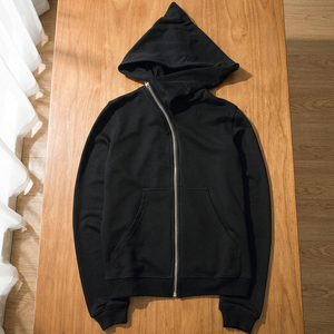 Veste à capuche 100% coton, imprimée sur mesure, avec poche, fermeture éclair sur le devant, unisexe, décontractée, pour l'été, coupe classique, couleur unie - Product Image 2