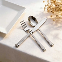 Ensemble de couverts en acier inoxydable 304 de luxe, finition miroir argentée royale, haute qualité, passe au lave-vaisselle, durable, élégant, classique