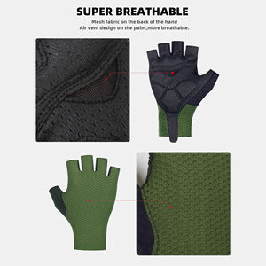 Guantes de Ciclismo de Verano con Almohadilla de Gel, Transpirables, de Medio Dedo, que Absorben la Humedad, Elásticos, Unisex, Profesionales, Antideslizantes - Product Image 3