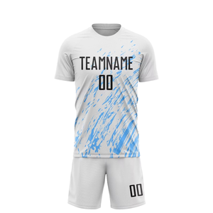 Breathable Soccer Ball Uniform Premium Athletic Jersey Shorts Set Custom Team Name 100% Polyester for Sports - Product Image 1