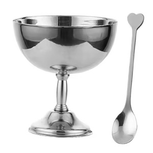 Bol à glace en métal de la collection hôtelière de luxe, coupe à dessert en acier inoxydable pour une présentation élégante - Product Image 4