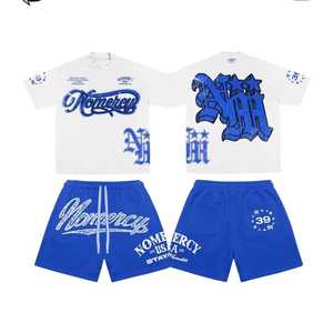 Conjunto de Camiseta Casual para Hombre de Alta Calidad 2025 con Pantalones Cortos de Algodón Transpirable con Lavado Ácido, Logotipo Personalizado OEM, Conjunto de Verano - Product Image 6