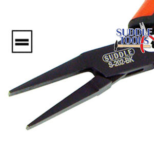 Pince plate noire 115 mm DIY à mâchoires lisses, poignées bicolores, en acier inoxydable pour la pose et la fabrication de bijoux D - Product Image 1