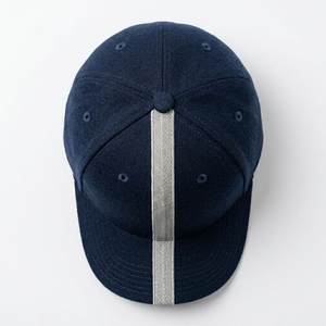 Custom <b>Navy</b> Stripes Luxury 6 Panel Structured Baseball Cap 3D Embroidered Sporty Cotton Sports Adjustable 56-58cm Common - Product Image 4