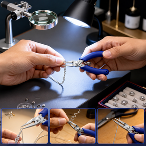 5 Pack Stainless Steel Chain Nose Pliers Jewelry Making Set Small <b>Needle</b> & Flat Nose Craft Bracelet Earring <b>Beading</b> Tools - Product Image 3