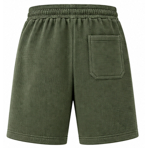 <b>Mens</b> Waffle Knit <b>Shorts</b> Embroidered Custom Lightweight Breathable Textured Fabric Casual Summer Sports Gym Training <b>Lounge</b> - Product Image 4