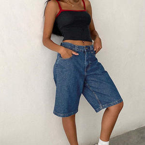 Shorts en jean personnalisés pour femmes, vente directe usine, décontractés, marque privée, 100% coton respirant, écologiques, streetwear, taille haute, fermeture éclair - Product Image 1