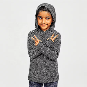 Haut de survêtement athlétique pour tout-petits, séchage rapide, évacuation de la transpiration, tissu respirant sans couture en Spandex/Nylon, vente en gros OEM de sweats à capuche pour enfants - Product Image 4