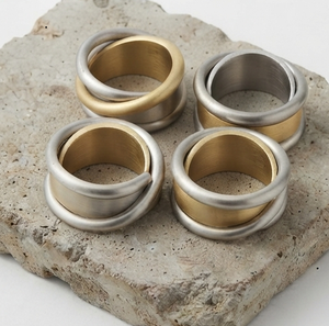 Modern Wedding <b>Napkin</b> Rings Vintage <b>Napkin</b> Holder Metallic <b>Silver</b> Gold Plated <b>Napkin</b> Ring Dining Hotel Restaurants Table Decors - Product Image 5