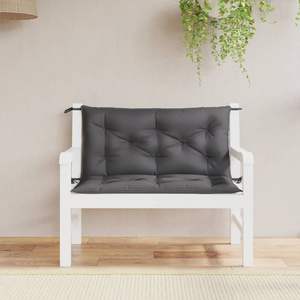 Anthracite 2pcs Garden <b>Bench</b> <b>Cushions</b> 39.4"x19.7"x2.8" Oxford Fabric <b>Seat</b> Pillows - Product Image 1