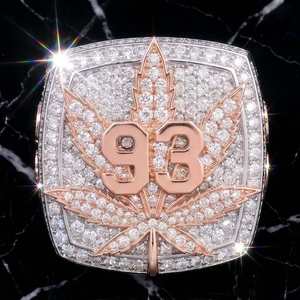 Anillo de Plata de Ley 925 con Diamantes Moissanite VVS, Estilo Hip Hop, Personalizado con Número, Anillo Hip Hop con Incrustaciones de Diamantes, para Fiestas - Product Image 1