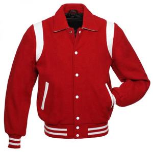 Veste pour hommes personnalisée de haute qualité Design universitaire Letterman élégant avec laine vêtements d'hiver en cuir véritable avec matériau en duvet - Product Image 1