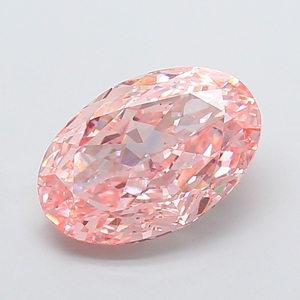 Diamant synthétique cultivé en laboratoire, diamant de qualité supérieure cultivé en laboratoire, rose vif fantaisie, taille ovale, 7,03 carats, VS2 - Product Image 1