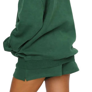 Ensemble court décontracté 2 pièces pour homme, personnalisé, hiver, en molleton de coton uni respirant, avec haut court à capuche et short, 2026 - Product Image 2