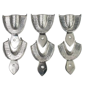 Juego de 6 Bandejas de Impresión Dentales Perforadas de Acero Inoxidable, Autoclavables, de Calidad Premium Alemana, para Mandíbula Superior e Inferior - Product Image 1