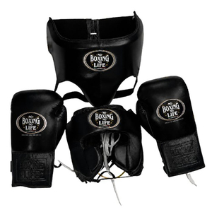 Equipo de Boxeo Profesional Rosa Metálico, Conjunto de Sparring con Cordones, Cuero Genuino, Acolchado Grueso de 4 Capas, Correa de Muñeca Ajustable - Product Image 4