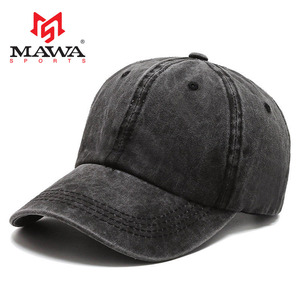 High Quality Personalized Custom Logo Jean Hats Washed Distressed 100% Cotton 6 Panel Embroidered Bill Old Cowboy Baseball Cap - Product Image 1