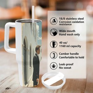 Vaso de acero inoxidable con logo personalizado de 40 oz para premios de torneos de tiro con arco - Product Image 5