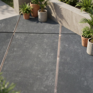 Carreaux de porcelaine pleine masse Nero Garden aspect pierre noire, antidérapants, 20 mm, pour usage extérieur intensif (parking), 600x600 mm - Product Image 1