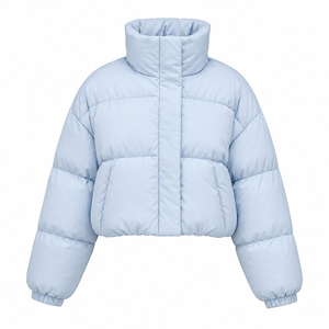 High Quality Women Customize <b>Crop</b> Breathable Knitted Eco-Friendly Bubble <b>Puffer</b> <b>Jackets</b> New Design Standard Nylon Bubble <b>Jacket</b> - Product Image 3