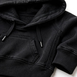 Sweat-shirt à capuche noir pour homme, 100% coton molletonné, coupe classique, pull décontracté avec poche, idéal pour l'automne - Product Image 4
