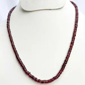 Takı yapma AAA kalite hakiki Rhodolite Garnet pürüzsüz Rondelle taş kolye boncuk Strand hint tedarikçisi