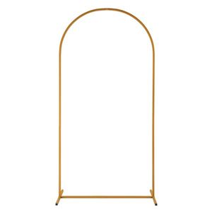 Arco in ferro dorato 100x200cm per matrimonio, con sacca d'acqua per telaio porta, chiodi da pavimento e copertura tetto, ideale per allestimenti nuziali - Product Image 1