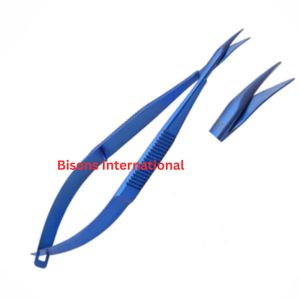 Tijeras Microquirúrgicas Curvas de Titanio BISONS de 16 cm, Instrumento de Microcirugía Oftálmica de Punta Fina, Alternativa de Acero Inoxidable - Product Image 3