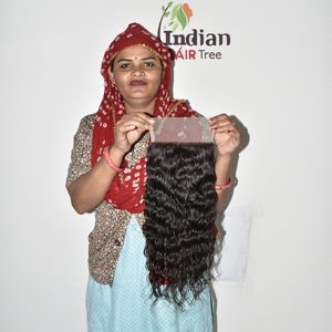 Extensions de cheveux humains indiens 6x6 de haute qualité, bouclés, couleur naturelle, non traités, cuticules alignées, fabriqués par des fabricants de confiance. - Product Image 1