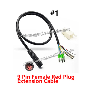Câble d'extension de moteur pour vélo électrique <span class=keywords><strong>Fat</strong></span> Ebike 20x4.0, 9 broches, rouge, mâle-femelle, côtés 60cm et 80cm - Product Image 2