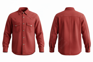 เสื้อเชิ้ตเดนิมวินเทจสั่งทำพิเศษพร้อมกระเป๋าสไตล์ตะวันตก ปิดด้วยกระดุม แขนยาวลำลอง ขายส่งเสื้อเชิ้ตเดนิม - Product Image 2