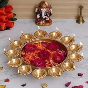 Elegant <b>Home</b> Metal Urli Bowl Vintage Finish Floating Diya Flower Decorative Bowl for <b>Temple</b> Use - Product Image 3