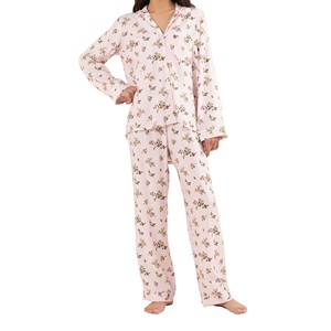 High Quality Custom Women's Summer <b>Elastic</b> Waist Breathable Quick Dry Cotton Pajama Set 2-Piece Sleepwear - Product Image 2