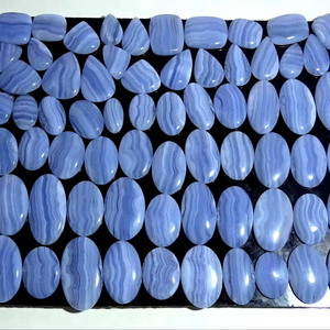 Cabujones de Ágata Azul Natural Hechos a Mano, Calidad Premium, en Varios Tamaños y Formas Personalizables para la Creación de Joyería DIY - Product Image 4