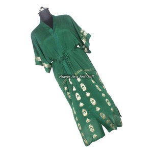 KL007 Colección Verano 2026 Camisón Kimono Largo de Seda para Mujer, Estilo Vintage, Cuello en V, Cierre con Cordón, Secado Rápido, Largo Completo - Product Image 5