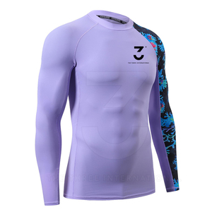 Fabrication sur mesure de rashguards pour hommes avec logo brodé, tissu spandex, couche de compression, fournisseur à bas prix. - Product Image 3