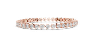 Pulsera de tenis clásica con diamantes cultivados en laboratorio, corte redondo, engastada en oro rosa de 18 quilates, para uso diario en la oficina, bodas y compromisos, para mujer. - Product Image 3
