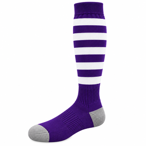 Purple <b>White</b> Striped Knee High <b>Socks</b> for <b>Men</b> Women Knitted <b>Sports</b> Football Tube <b>Socks</b> Cheap Price OEM Custom Wholesale Rate - Product Image 4