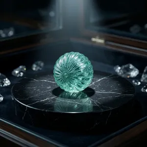 Mugalart - Gema Suelta Tallada en Forma de Melón de Amatista Verde, Mineral Natural de 35x35 mm y 14 g para Joyería, Procedente de Rajasthan - Product Image 4