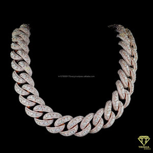 Fashion <b>Iced</b> Out Cuban Link <b>Chain</b> VVS1 Moissanite Mixed Cut Diamonds 925 Silver Heavy Necklace Hip Hop Rapper Bling - Product Image 1