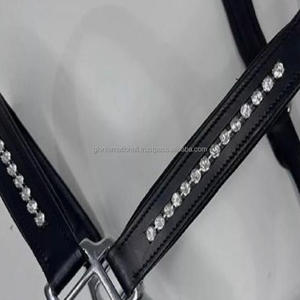 Cristaux d'équitation saisonniers légers de haute qualité luxueux cheval décoratif Western Designer cuir cheval licou et collier de tête - Product Image 6