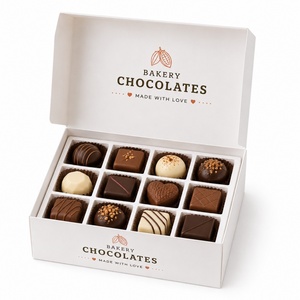Boîte cadeau en papier pour <span class=keywords><strong>chocolat</strong></span> avec logo personnalisé, écologique, dorée à chaud - Product Image 2