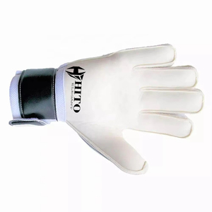 Hot Selling Custom Design Black and White Soccer Goalkeeper <b>Gloves</b> with 4mm German Latex Negative Cut - Product Image 5