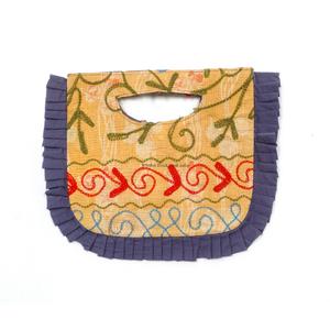 Bolso Mensajero Kantha Clásico y Moderno de Lujo, Hecho a Mano, Colores Mixtos, Cierre Magnético, Volantes, Patrón de Paisaje, Ligero y Plegable - Product Image 6