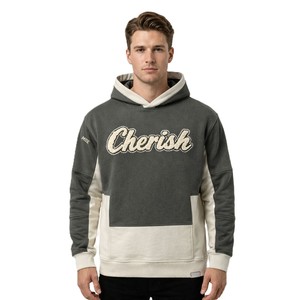 Sudaderas con capucha de algodón grueso con bloques de color para hombre, bordado de chenilla, estilo urbano oversize, logotipo personalizado, proveedor OEM de sudaderas con capucha para hombre - Product Image 1